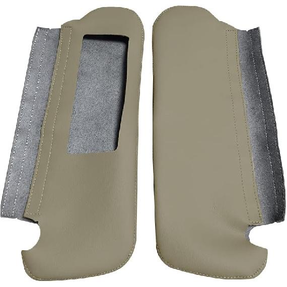 Car Sun Visor Cover, Left and Right Leather Replacement Sun Visor Skin Pair Fits for Toyota 4Runner 1996-2002, Tan