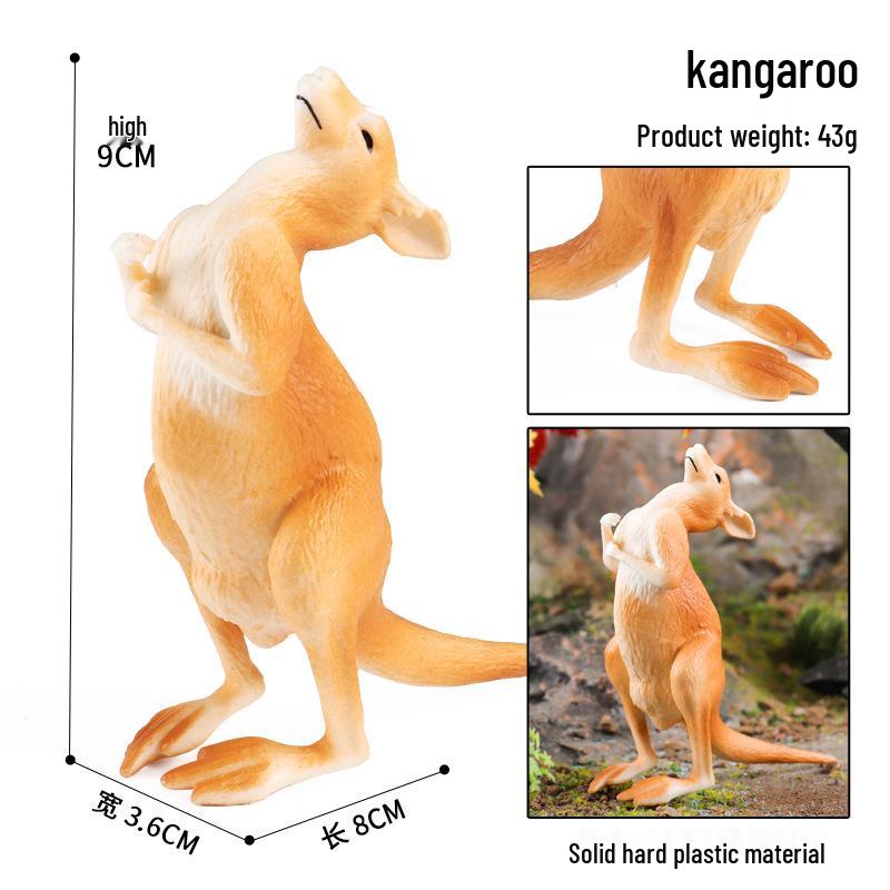 Kangaroo Model Wildlife Set - Children's Zoo Decoration Toy