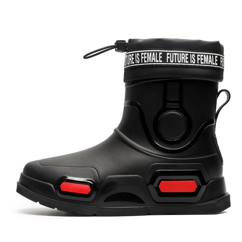 High Quality Men's Rain Boots Mid-calf Waterproof Work Boot Spring Fall Fishing Boots Men New Keep Warm Winter Rubber Rain Shoes