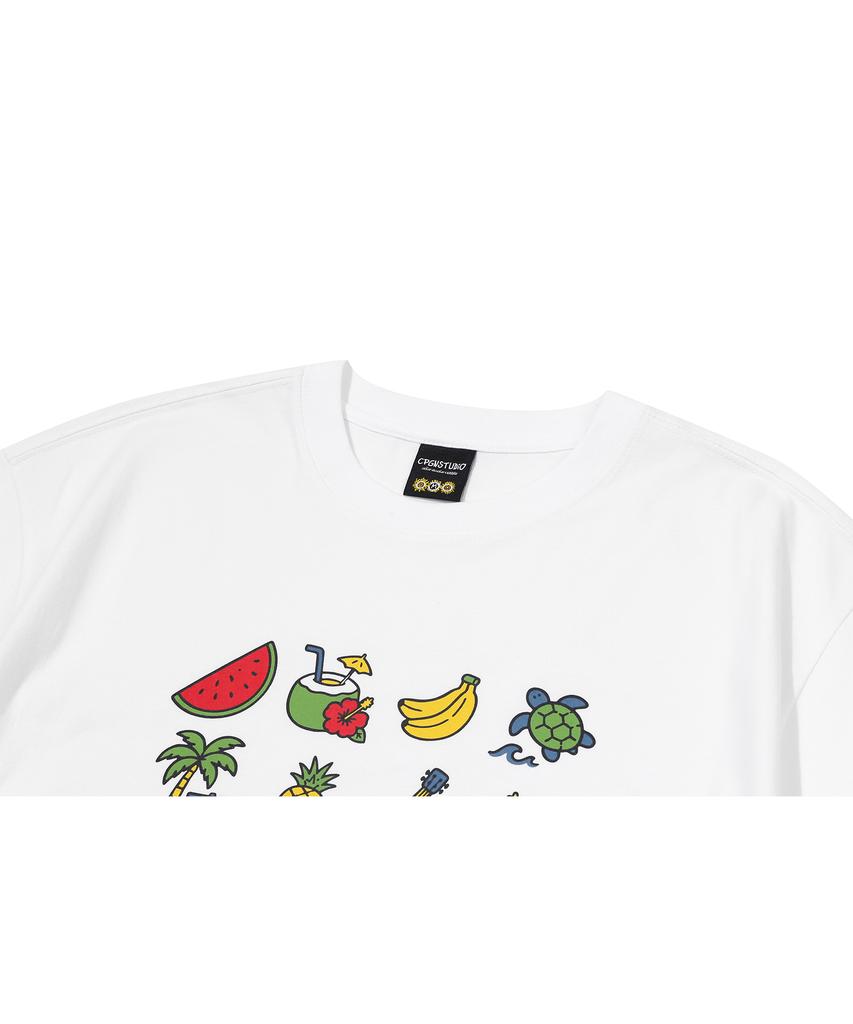 CPGN STUDIO Summer Aloha Short Sleeve Tee White