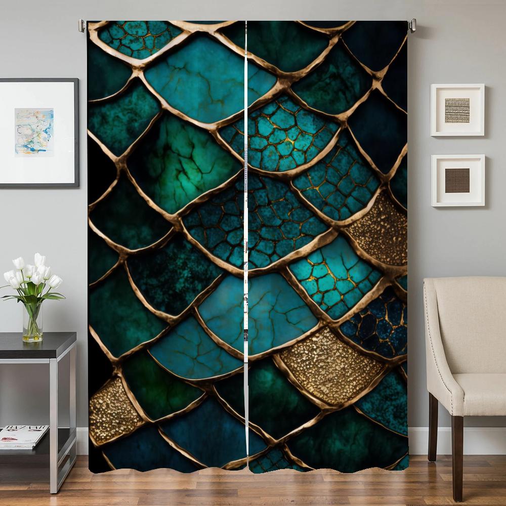 Window Home Interior Kitchen Curtains for Living Room 2 Pieces Blackout Curtains Door Curtain Trend Bedroom Decoration Partition