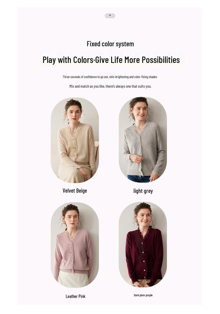 European & American Fashion Cashmere Women's Solid Color Knit Cardigan with Tassels - Loose & Slimming Single-Breasted Design