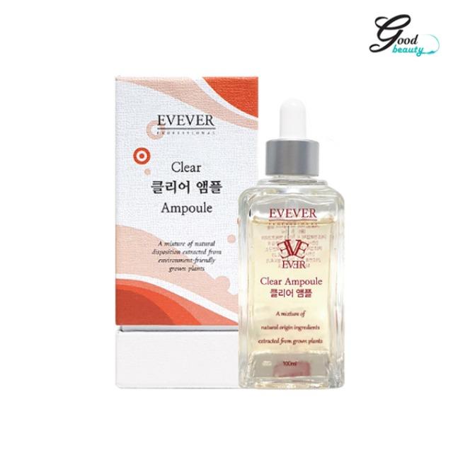 EVEVER Clear Ampoule 100ml Large Size. Helps improve skin damage for oily and sebum-prone skin.