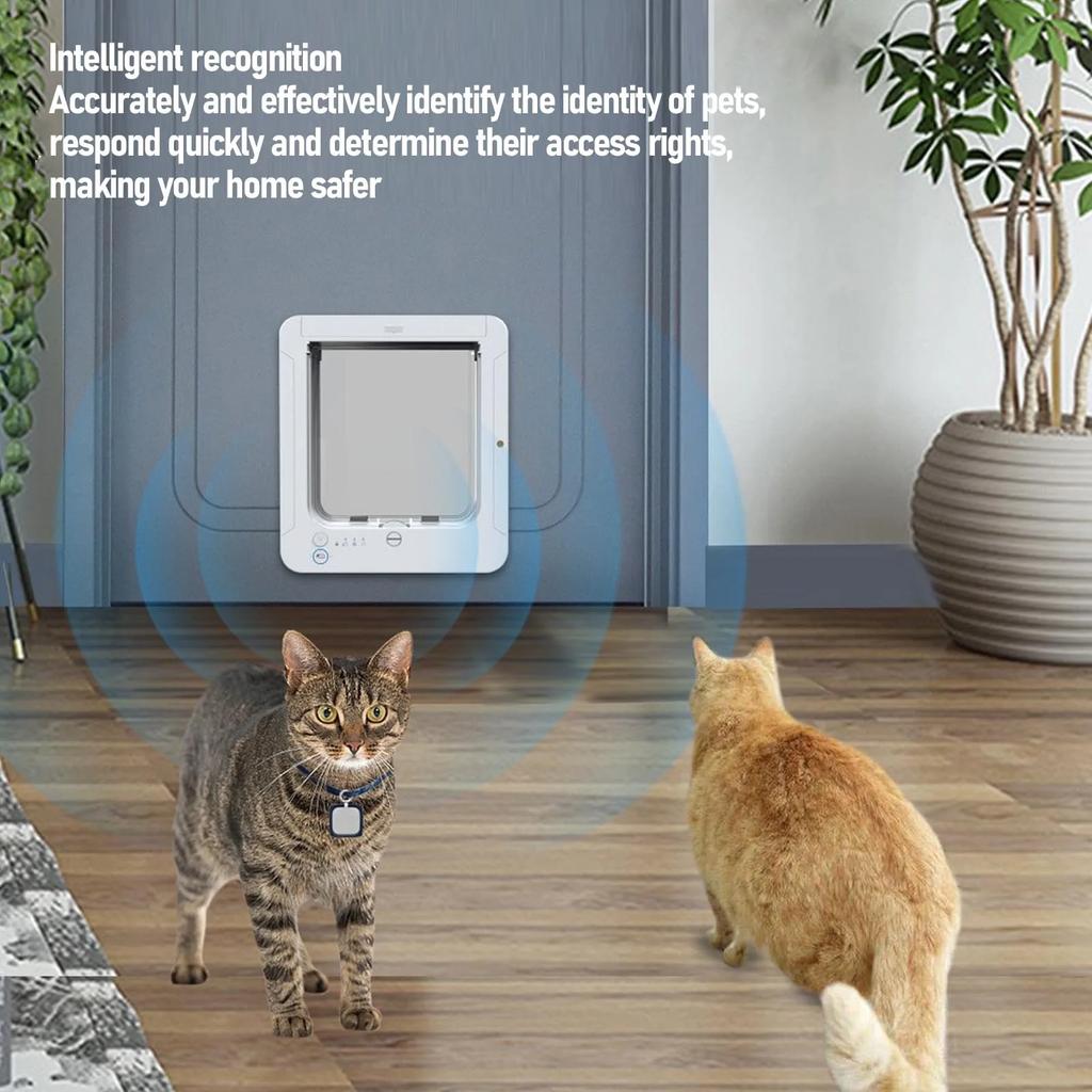 Porta per Gatti con Collare Porta per Gatti Intelligente Rilevamento Automatico Attivata dal Collare Installazione Facile Porta per Animali Domestici per Casa Porta per Gatti Intelligente