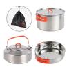 Nufeng 304 Stainless Steel 3-Piece Camping Cookware Set with Kettle