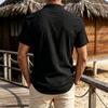 Men's Lightweight Breathable Casual Shirt Short Sleeve Solid Color Button Placket Relaxed Fit Summer Top