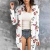 Women's Casual Fashion Printed Long-sleeved Mid-length Cardigan Jacket