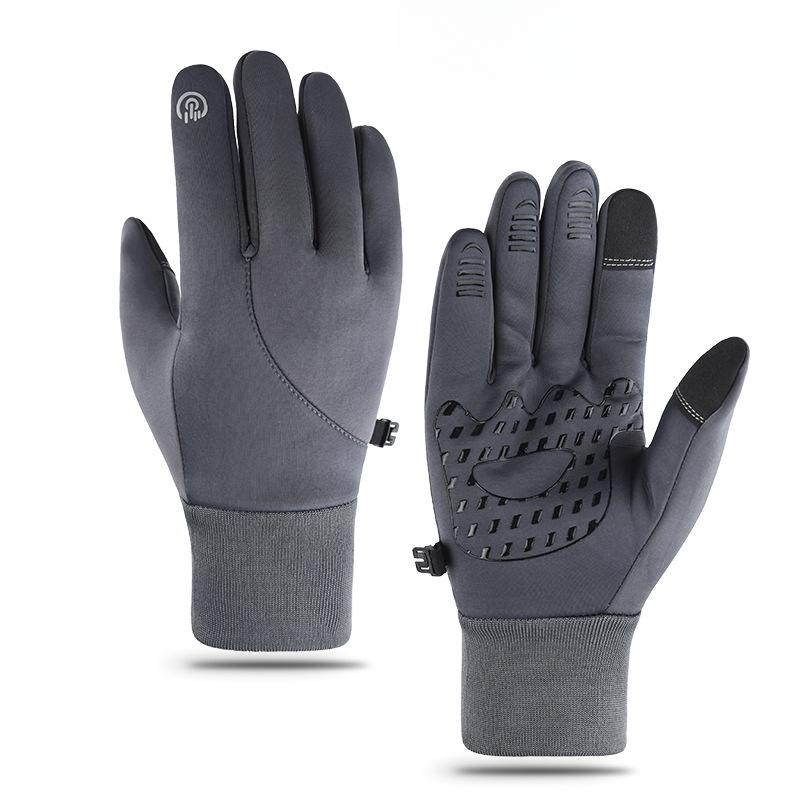 

Велоперчатки для мужских зимних видов спорта на открытом воздухе, велосипедные, лыжные, нескользящие, с сенсорным экраном, ветрозащитные, водонепроницаемые, теплые перчатки с плюшевой подкладкой XL