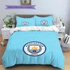 Set Copripiumino Trapuntato con Motivo Manchester City F.C Decorazione per la Casa Regalo (1 * copripiumino + 2 * federe senza imbottitura)