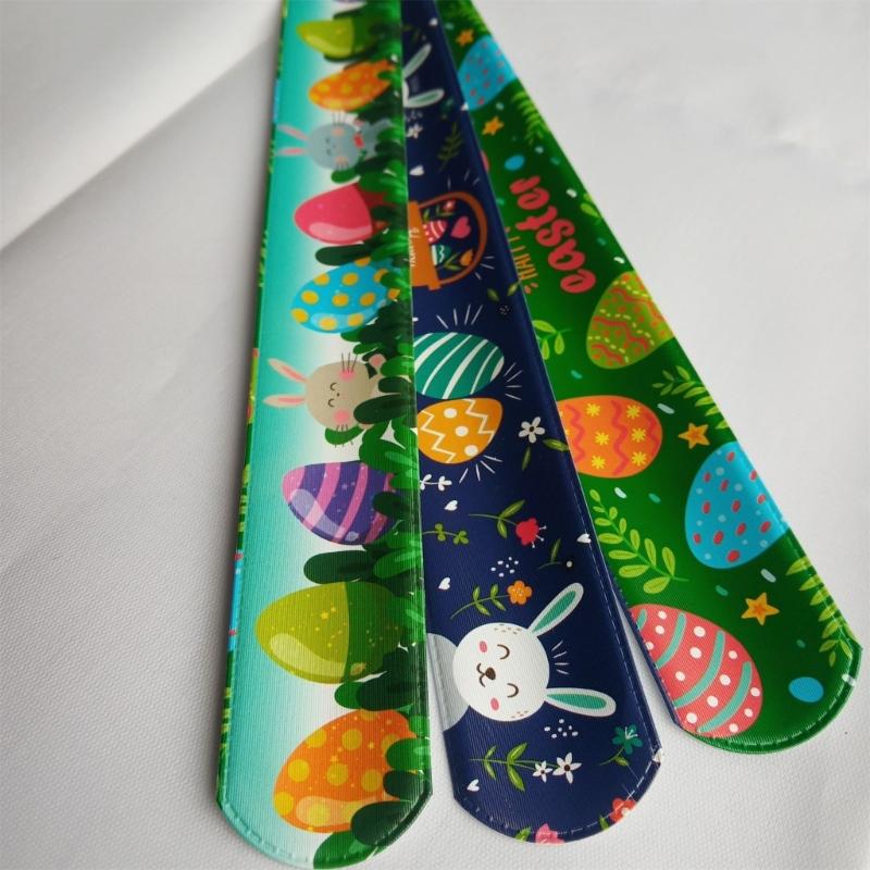 Set of 48pcs Easter Wristbands Surprise Snap Bracelets for Easter Parties Gatherings Snap Bracelets in Various Styles