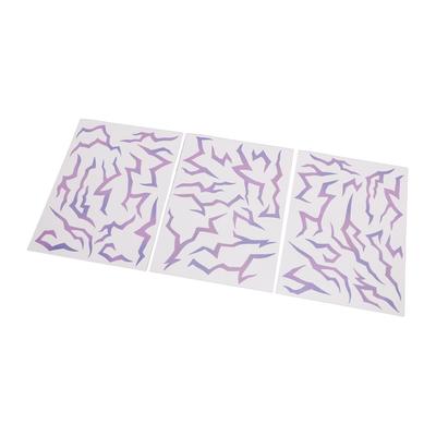 3PCS Temporary Body Stickers Movie Anime Cosplay Stickers Prop for Party Makeup Dance Music Festivals Fluorescent Gradient Purple