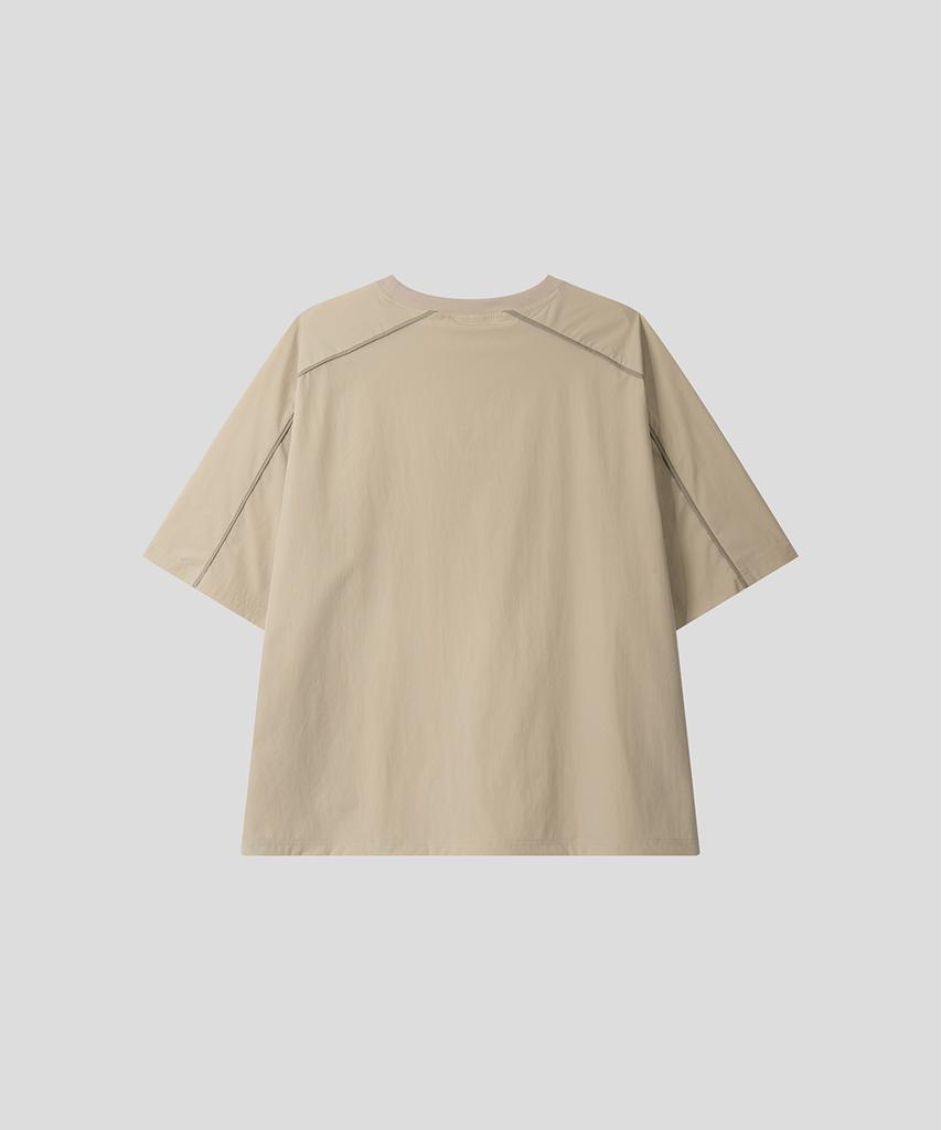 BLACK MOMENT Tech Stitch Oversized T-Shirt [Beige]