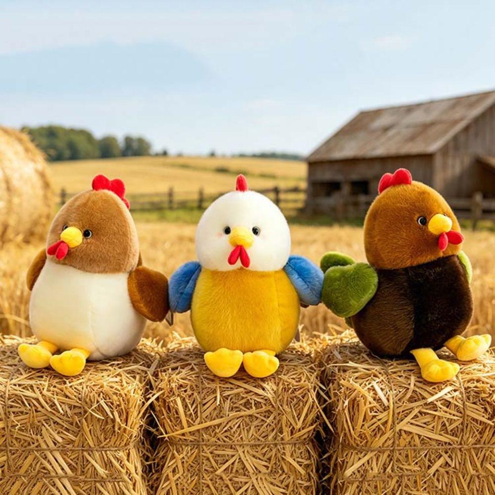 PP Cotton Filled Chicken Plush Toy Cute Rooster Hen Plush Toy Chicken Plush Doll Room Decor