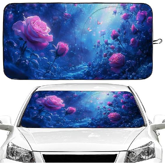 Cat Car Windshield Sun Shade Foldable Sunshade Front Window Cover Sun Visor Protector Accessories (59X27.5 Inches)