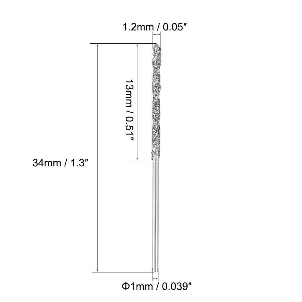 2/5/10pcs Metric Diamond Coated Twist Drill Bits 0.9/1/1.2/1.7/2.1/2.5mm High Speed Steel Drill Bit Sets for Glass Marble Stones