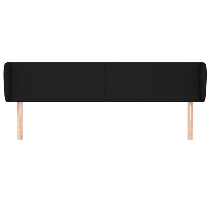 Tête de lit - Maison Exclusive - Avec oreilles - Tissu noir - Hauteur réglable (163 x 23 x 78/88 cm)