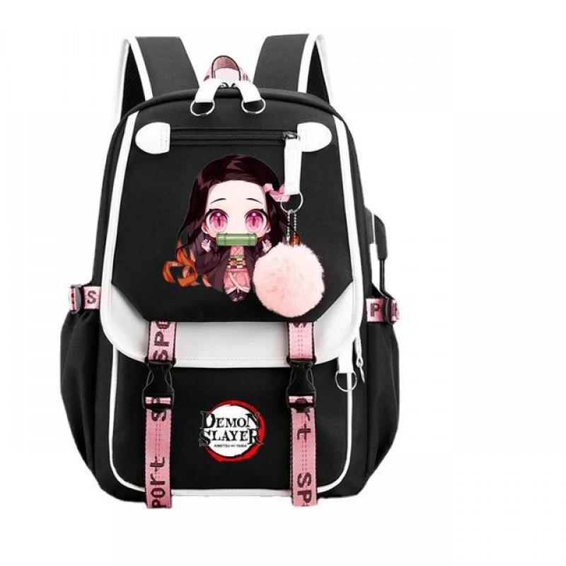 Plecak Tematyczny Anime dla Nastolatków i Studentów Duża Pojemność Torba na Laptop z Portem USB Tkanina Oxford