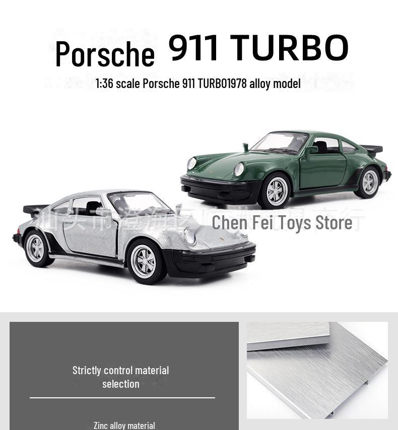Retro Porsche 911 1:36 Alloy Pull-Back Toy Car Model for Boys