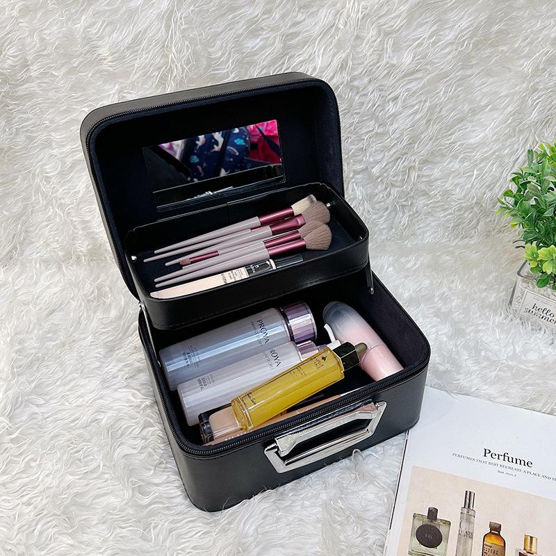 

Women s Bag Rhombus Cosmetic Bag Large Capacity Ins Premium Sense PU Storage Bag Home Cosmetic Case Waterproof Toilet Bag Tide 2026 26*16*19cm