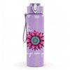 1PC God Flower Circle Pastel 750ml Color Plastic Sports Water Bottle Leakproof Flip Straw Lid Suitable for Sports Office Home Use