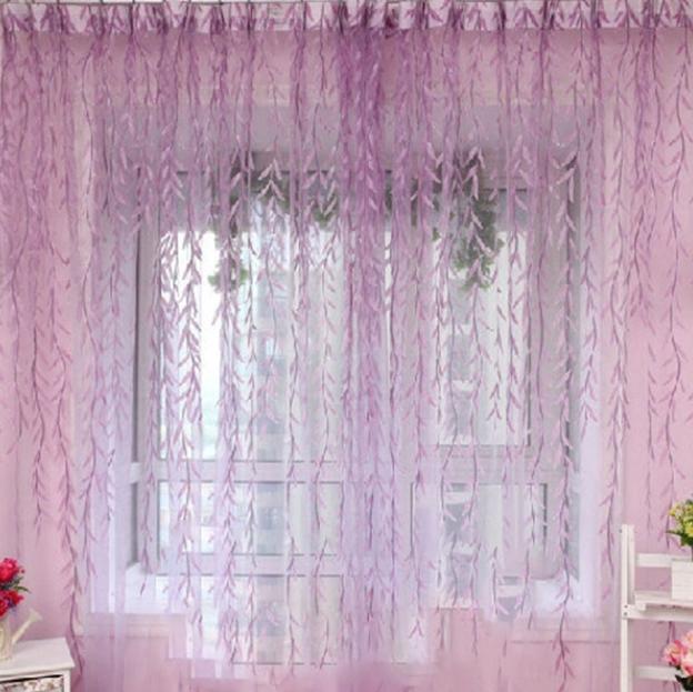 Perdele din tifon tipărit din tifon din sticlă din tifon din sticlă, 2 buc.