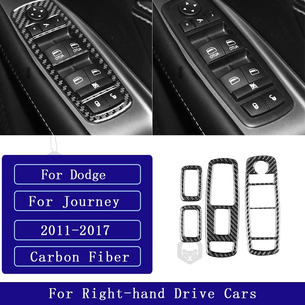 Pro Dodge Journey 2011-2017 Panel ovladače stahování oken z uhlíkových vláken Kryt ozdobné lišty Příslušenství interiéru vozu Dekorativní samolepka