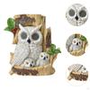 Garden Owl Solar Light Statue Animal Figurine, Creative, with Realistic Eye Movement Resin Sculpture