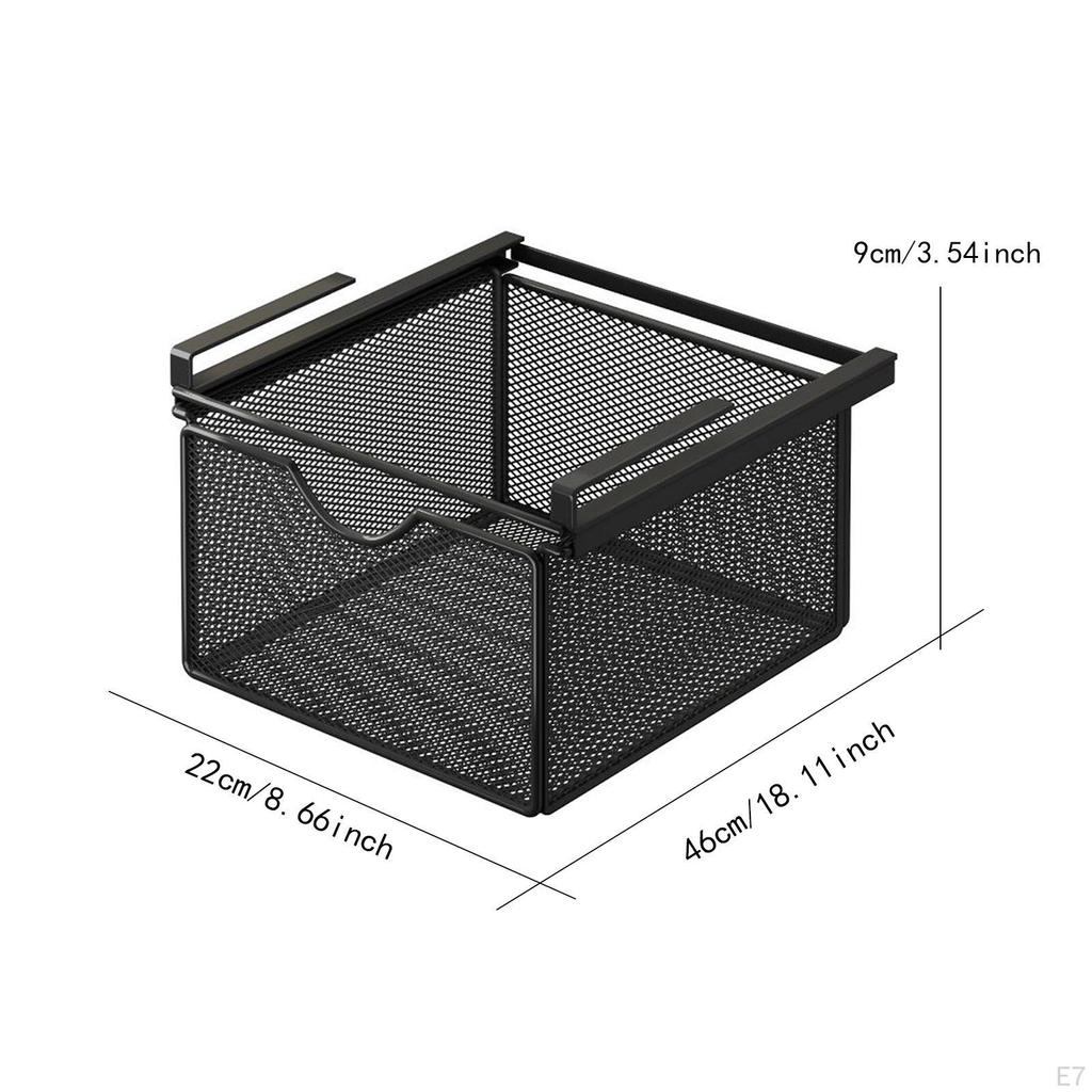 Hanging Pull-out Drawer, Space-saving Wire Mesh Storage Basket for Bedroom, Kitchen