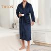 Camicia da Notte Invernale da Uomo Flanella Spessa Calda Vita Stretta con Cintura Allacciata Colore Solido Rever Tasche Ottimo Assorbimento dell'Acqua Media Lunghezza Abbigliamento da Casa Spa Hotel
