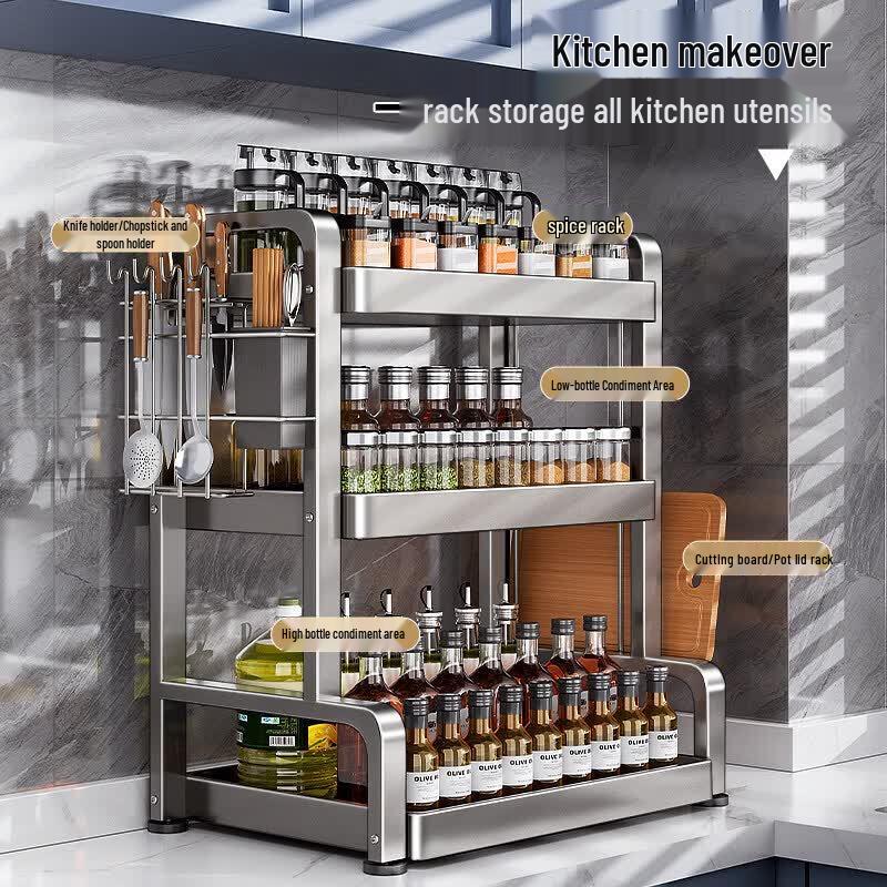 ASD 2-Tier 304 Stainless Steel Countertop Spice Rack