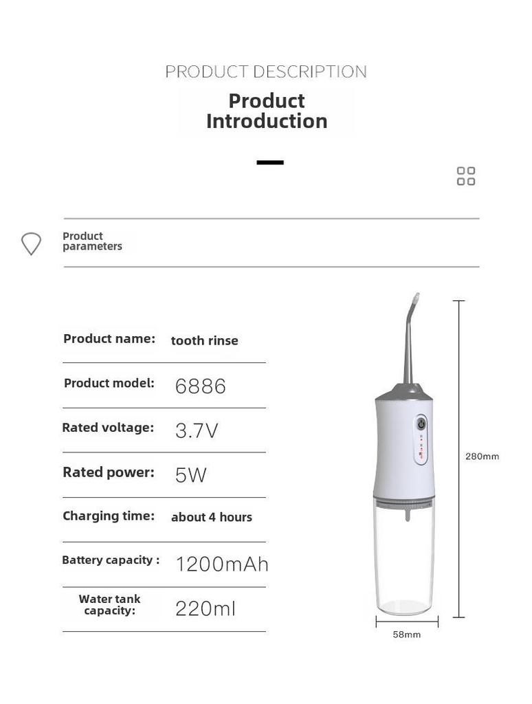 Portable Electric Water Flosser: Tooth Cleaner & Oral Care Spray.