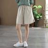 Baumwollshorts Damen Sommer Vintage Locker Große Größe Hohe Taille Lässig Denim Weitbeinige Hosen
