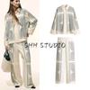Women's Spring Clothing New Chinese Style Casual High Waist Straight Pants 1261232 Print Diagonal Cloth Shirt 1280846