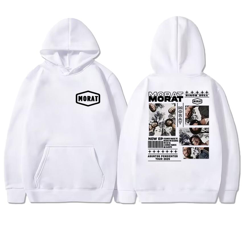 New in Morat Band world Tour 2025 Graphics printed Hoodies Unisex vintage hip hop streetwear Men women Fleece Casual pullovers