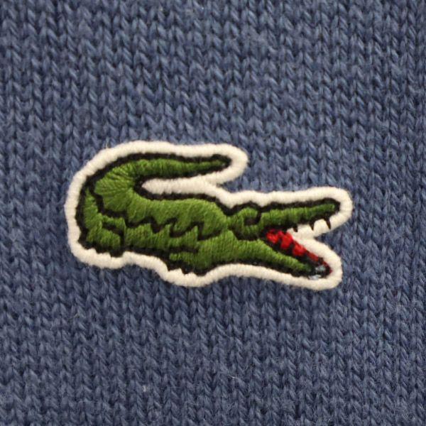 LACOSTE Overall handle Long sleeve knit S Blue x white sweater Men's Used