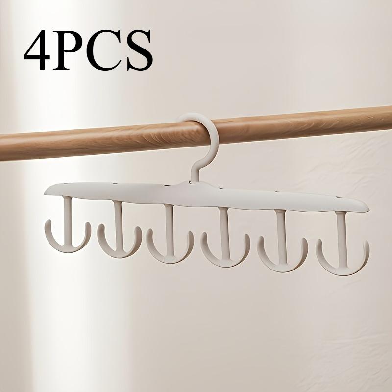 4 шт. Многофункциональные вешалки для одежды, Вращающиеся вешалки с 12 крючками каждая, Экономичные волшебные вешалки, Вешалки для шкафа слоновая кость