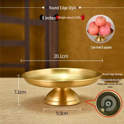 8-inch Round Metal Offering Fruit Plate