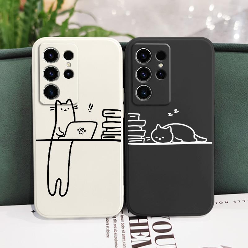 Hardworking Cats Phone Case For Samsung Galaxy S25 FE S24 S23 S22 S21 S20 S10 Ultra Plus Note 20 Ultra 10 9 Plus Cover