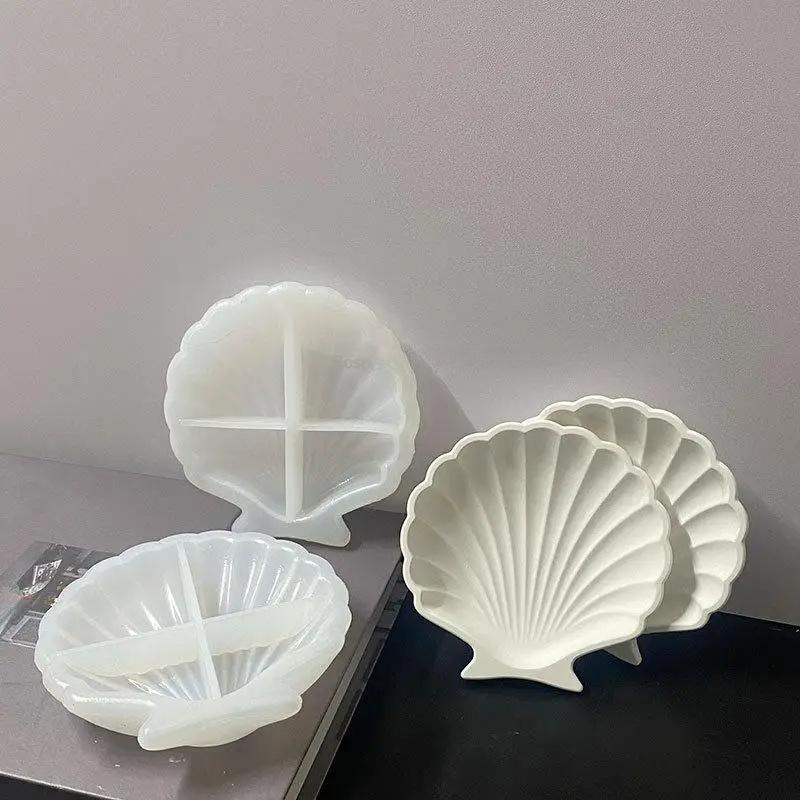 3D Shell Silicone Mold Diy Epoxy Resin Jewelry Dish Scallop Dish Storage Tray Drip Ocean Style Candlestick Plaster Mold