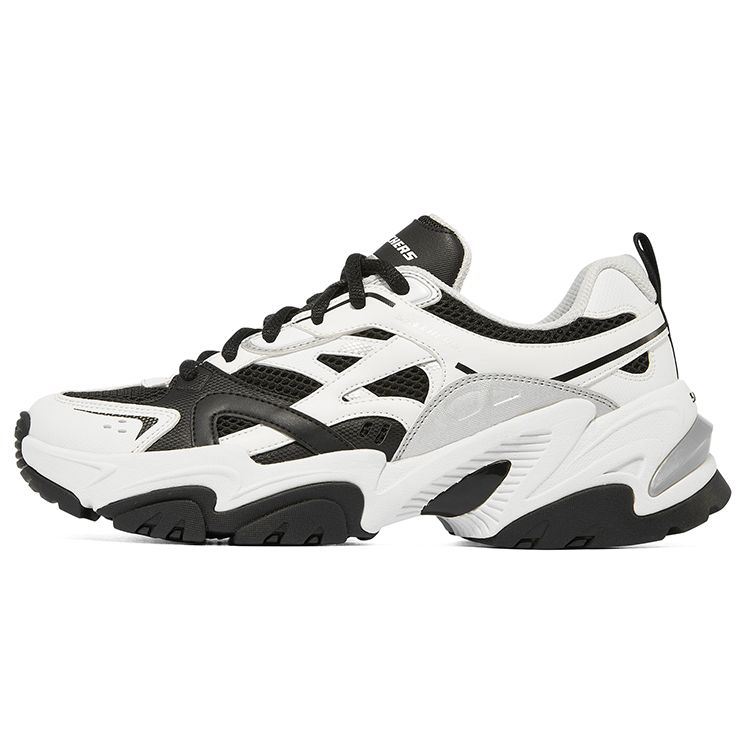 Skechers Men's Black/White Stamina V2 Functional Retro Wear-Resistant Increased Height Low-Top Dad Shoes Wo Sneaker 149514-Wbk Cm