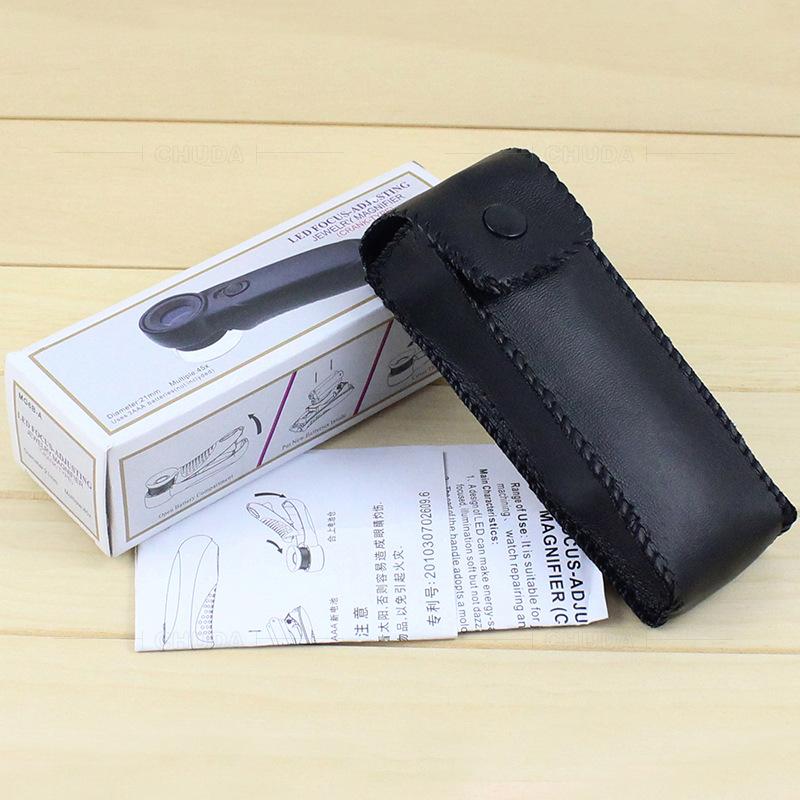 Jewelry Appraisal Led Magnifying Glass Handheld High Magnification Jewelry Mirror Gift with Lens Cover