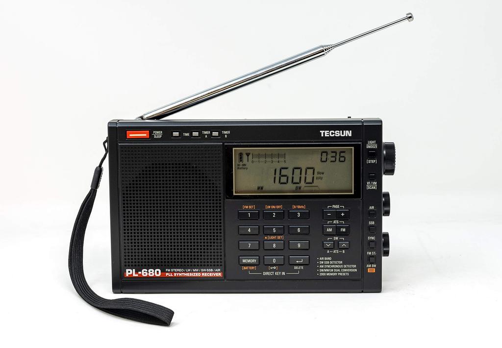 EnergyPower Shortwave Radio TECSUN Detection Portable BCL Receiver FM PLL Synthesizer World Band Receiver 2000 Station Preset Memory Dual Conversion