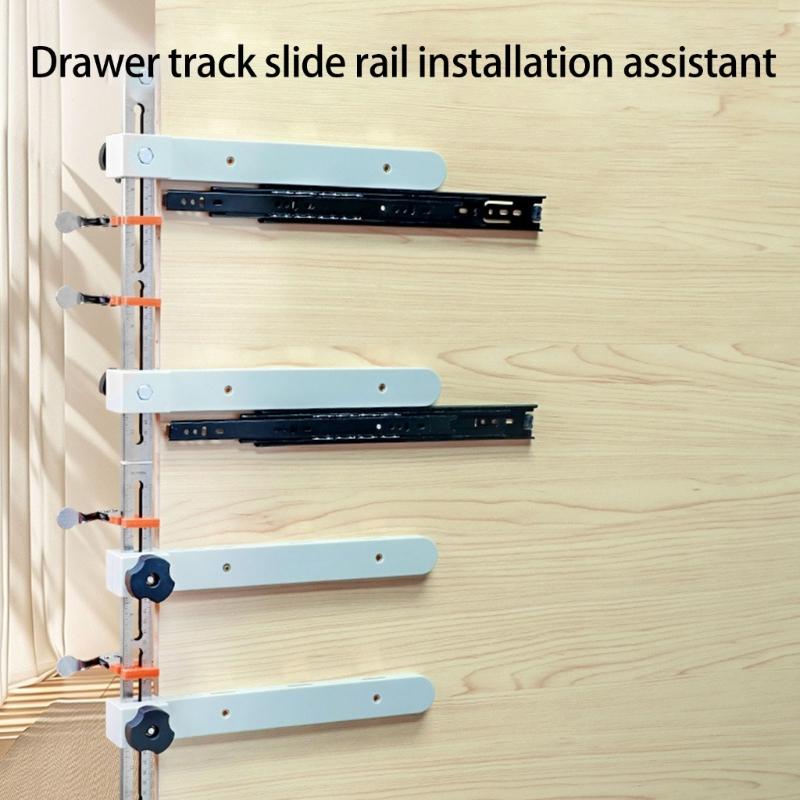 Upgrades Steel Drawer Rail Alignment Jig with Extendable Length Design Cabinet Slide Installation Tool for DIY Projects