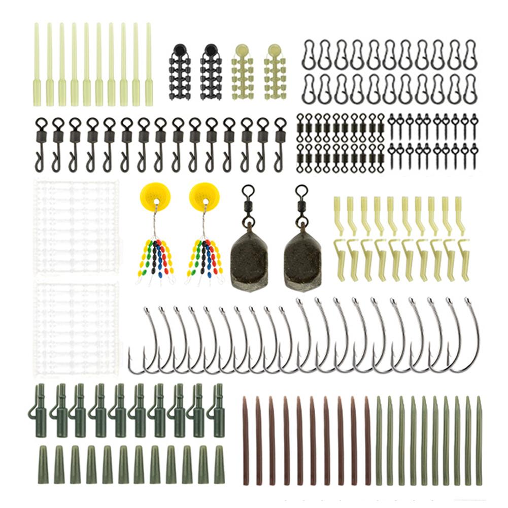 217Pcs Carp Fishing Accessories Clip Quick Change Snap Swivel Tail Sleeves Carp Fishing Accessories Set for Carp Rig