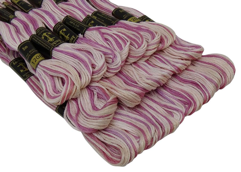 IBA Indianbeautifulart Ață dublă din bumbac cu șuvițe din punct de cruce pentru broderie manuală Ață dentară 25 frici-maro și