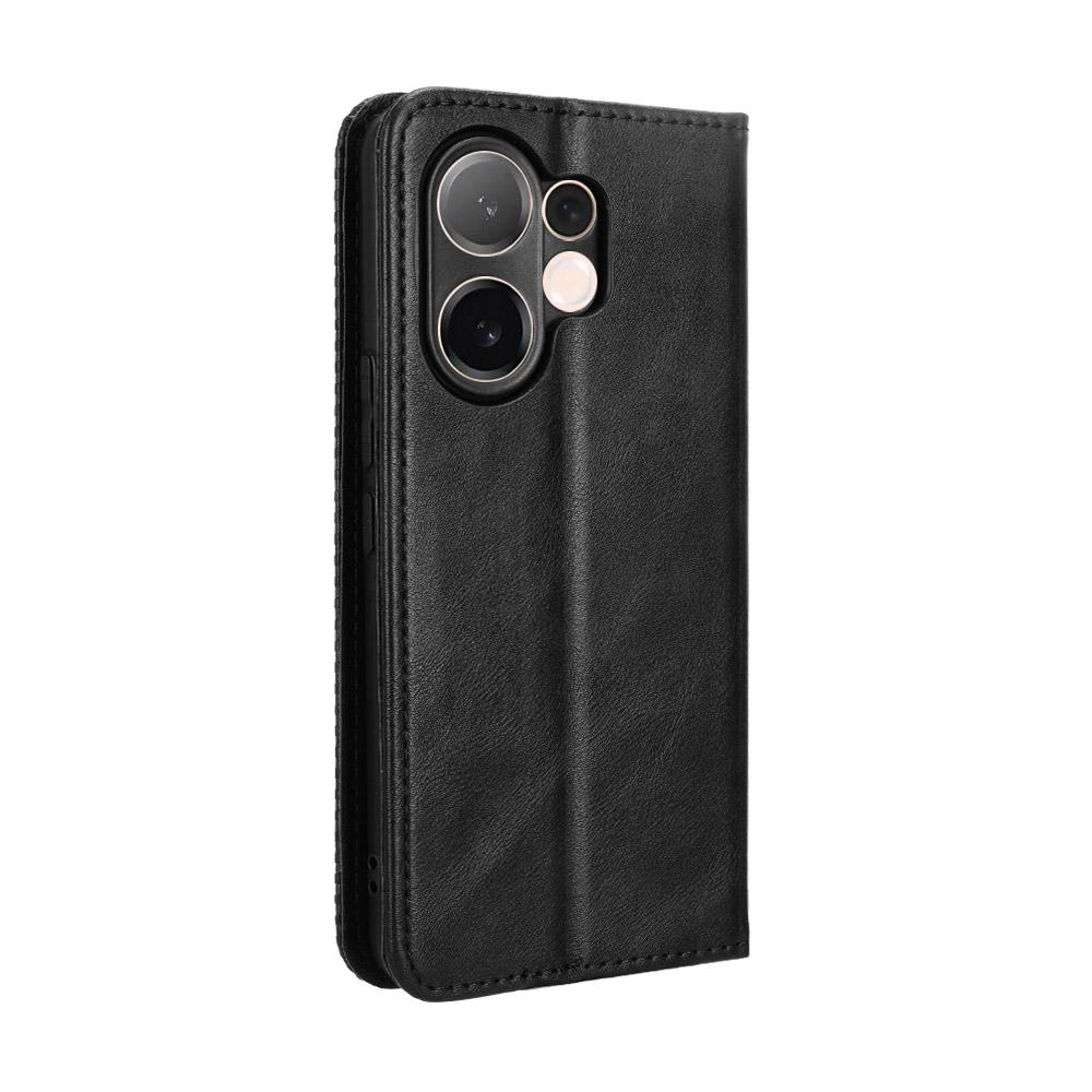 For vivo V60 5G Leather Case Wallet Stand Retro Texture Phone Cover