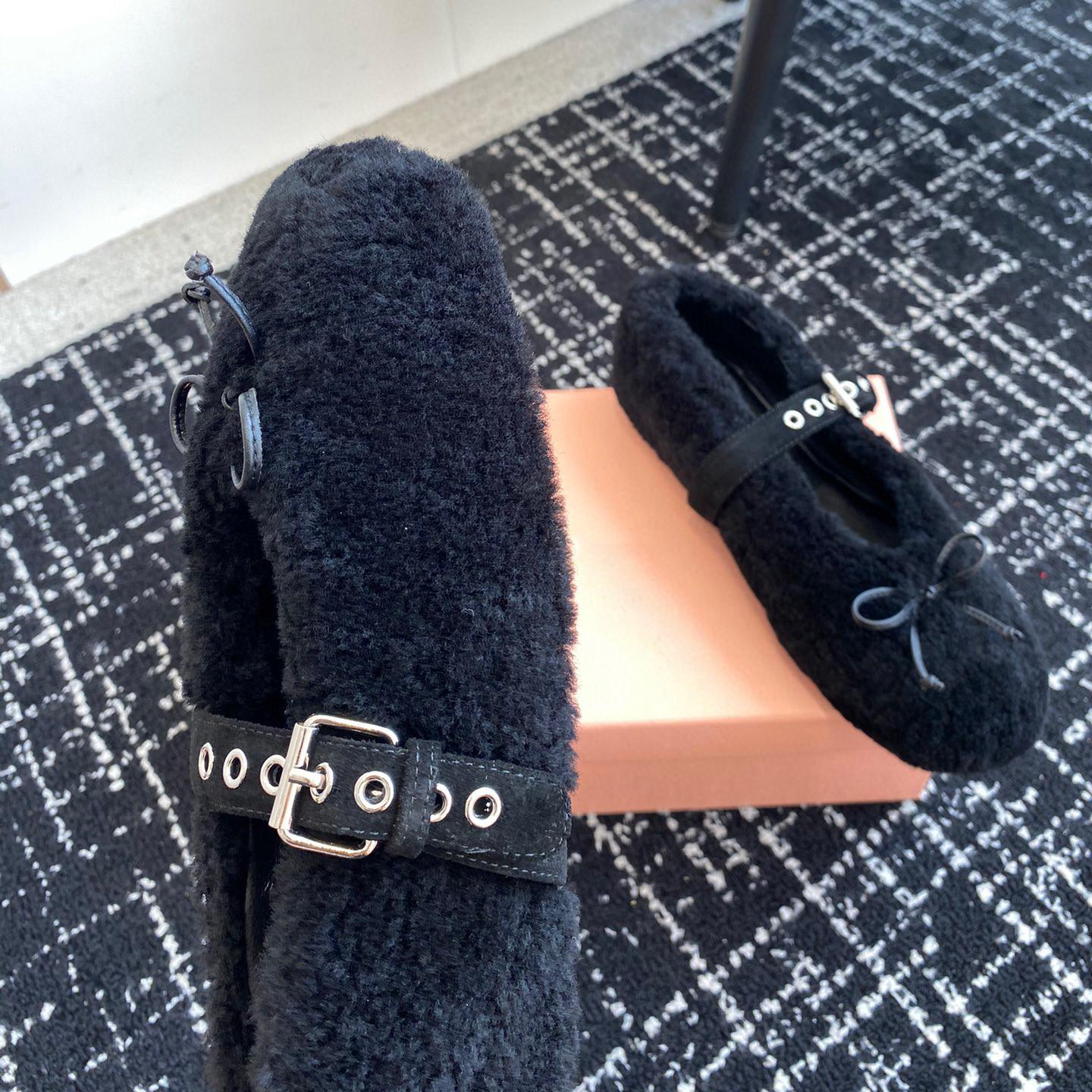 Зимняя женская повседневная обувь Модные женские шерстяные балетки Лоферы с бантом Туфли — фото 6