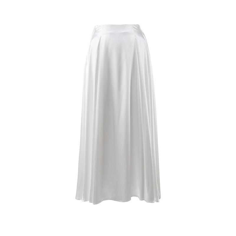 Solid Color Elastic Waist Loose Long Skirt Solid Loose Long Skirt