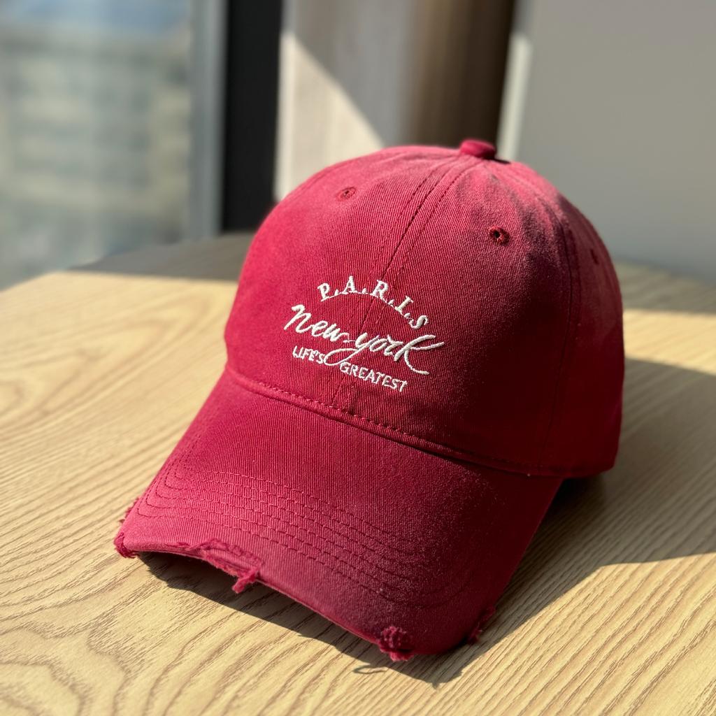 New letter-embroidered soft-top baseball cap for women, wide brim, makes the face appear smaller, duckbill cap for large head sizes