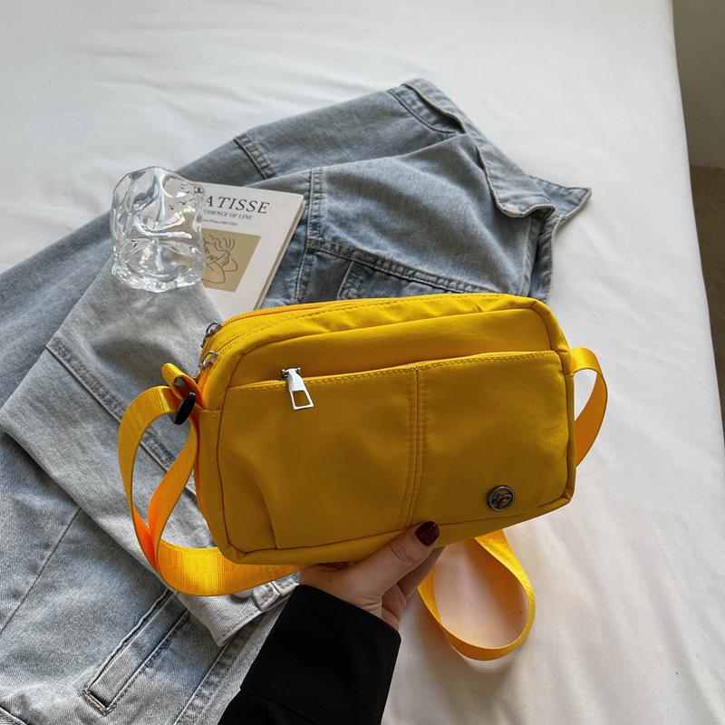 Nylon Women's Bag, Casual Crossbody Bag, Fashionable Korean Style Lightweight Shoulder Bag, Trendy Student Solid Color Small Square Bag
